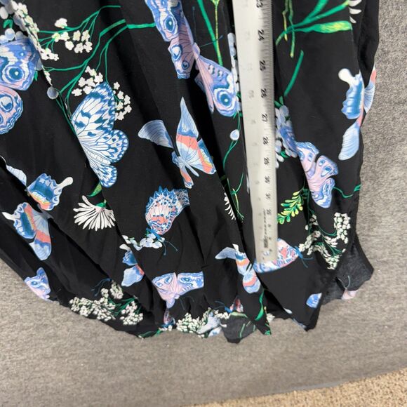 Joyspun Dress Women XL Black Floral Shift Short V-Neck Short Sleeve Casual - Picture 6 of 7